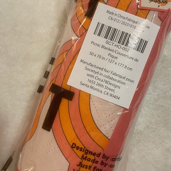 Society6 Outdoor Blanket Picnic Blanket Water Resistant Bottom - Picture 1 of 6